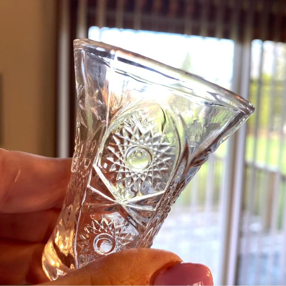 Apéritif 4pc set in glass and cut crystal or shot glasses vintage